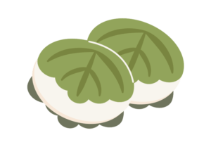 並んだ柏餅のイラスト