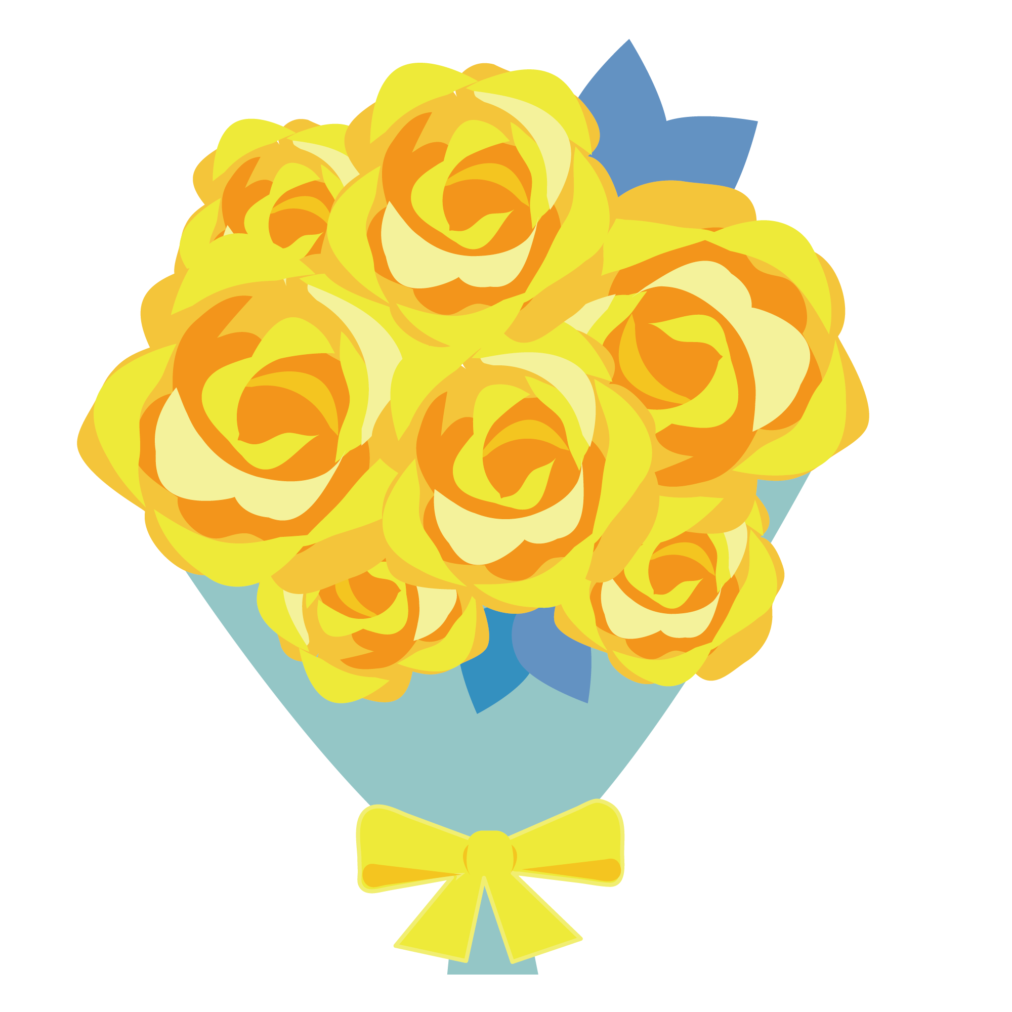 黄色いバラの花束のイラスト イラスト素材館