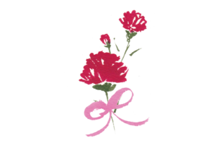 リボンとカーネーションのイラスト