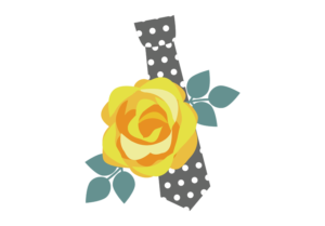黄色いバラとネクタイのイラスト