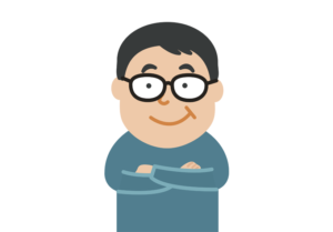 腕を組むお父さんのイラスト