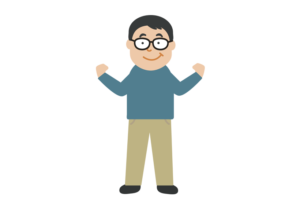 立ち姿のお父さんのイラスト