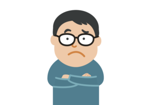 困った顔のお父さんのイラスト