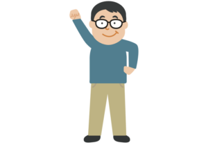 ガッツポーズを決める男性