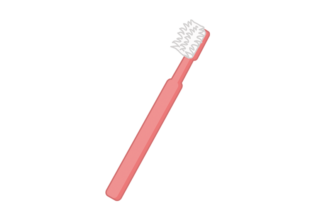 毛先が開いてしまったピンクの歯ブラシ