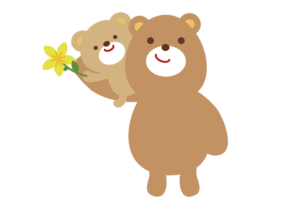 クマの親子の可愛いイラスト