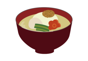 関西風のお雑煮のイラスト