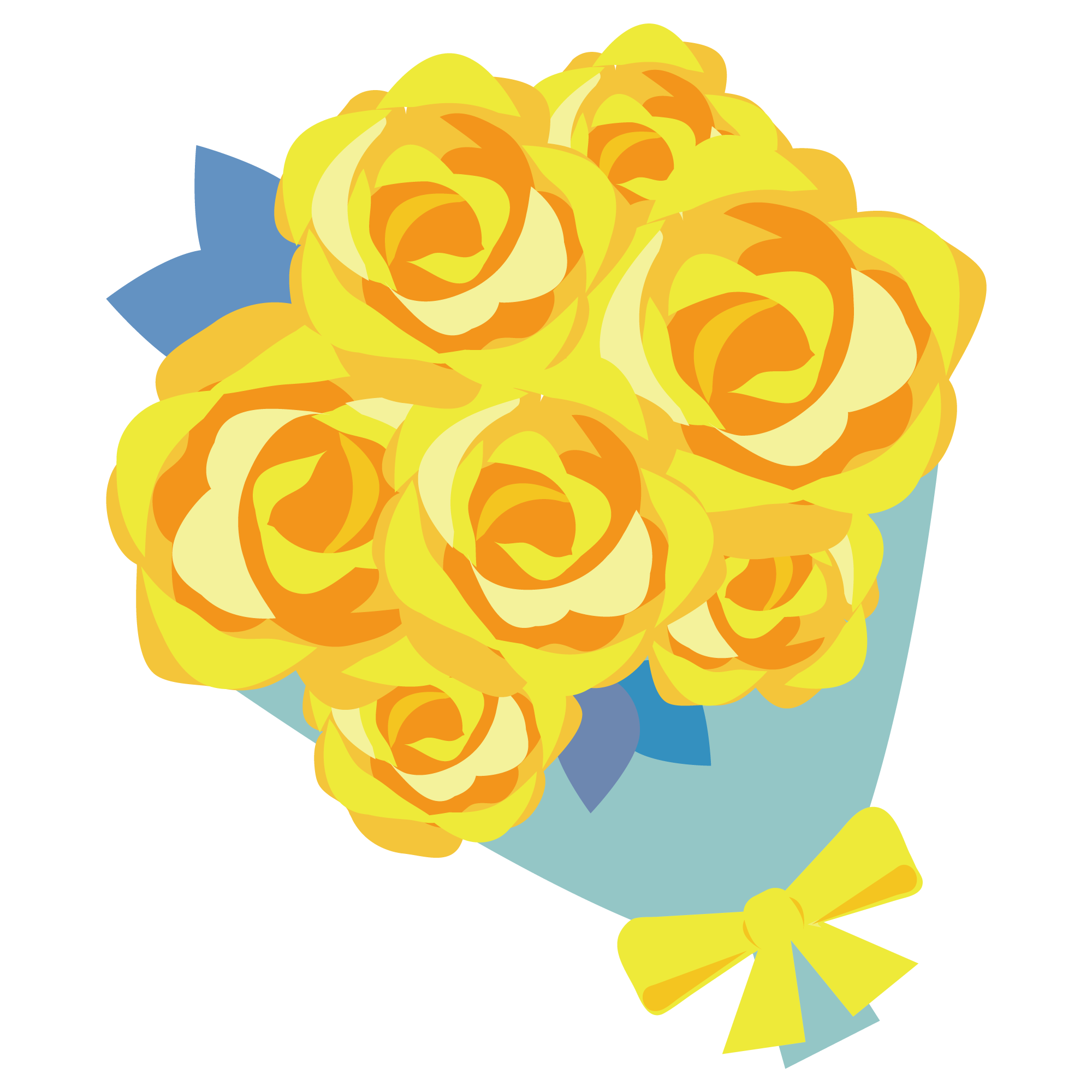 黄色いバラの花束のイラスト イラスト素材館