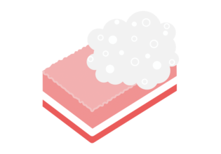 泡立ったキッチンスポンジのイラスト