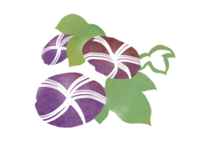 和紙で描いた朝顔のイラスト