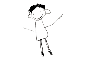 子供がお絵かきした男の子のイラスト