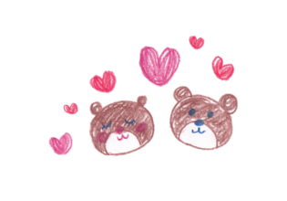手描きしたラブリーなクマのイラスト