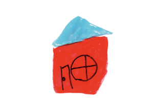 子供がお絵かきした家のイラスト