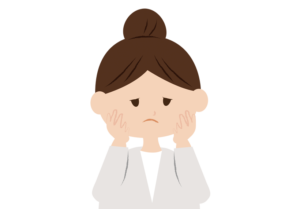 困った様子の女性のイラスト