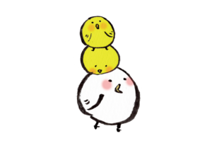 丸くて可愛いトリの親子