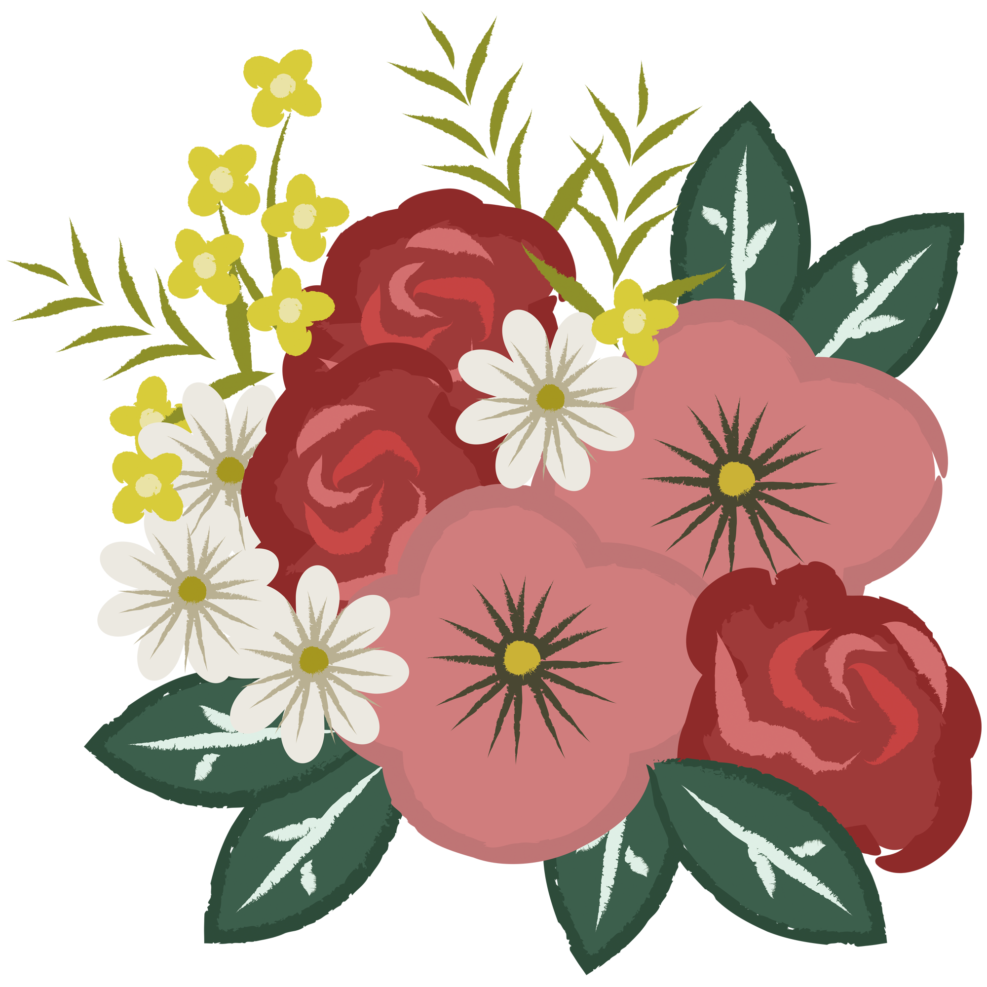 豪華なバラの花束のイラスト イラスト素材館