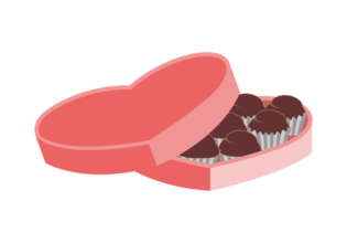 ハートの容器に入ったチョコレート