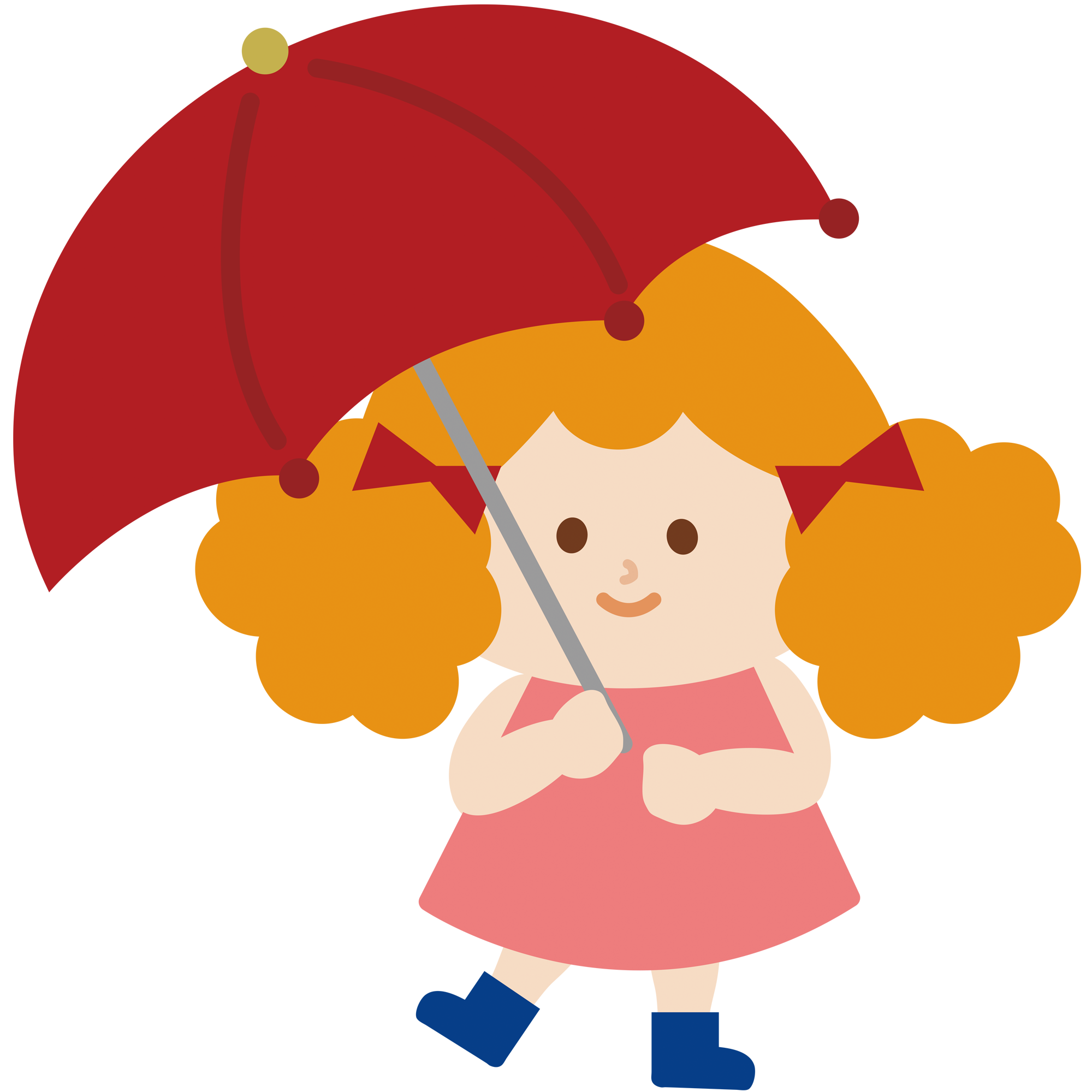 大きな傘を持つ女の子のイラスト イラスト素材館