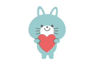 ハートを抱えた可愛い猫