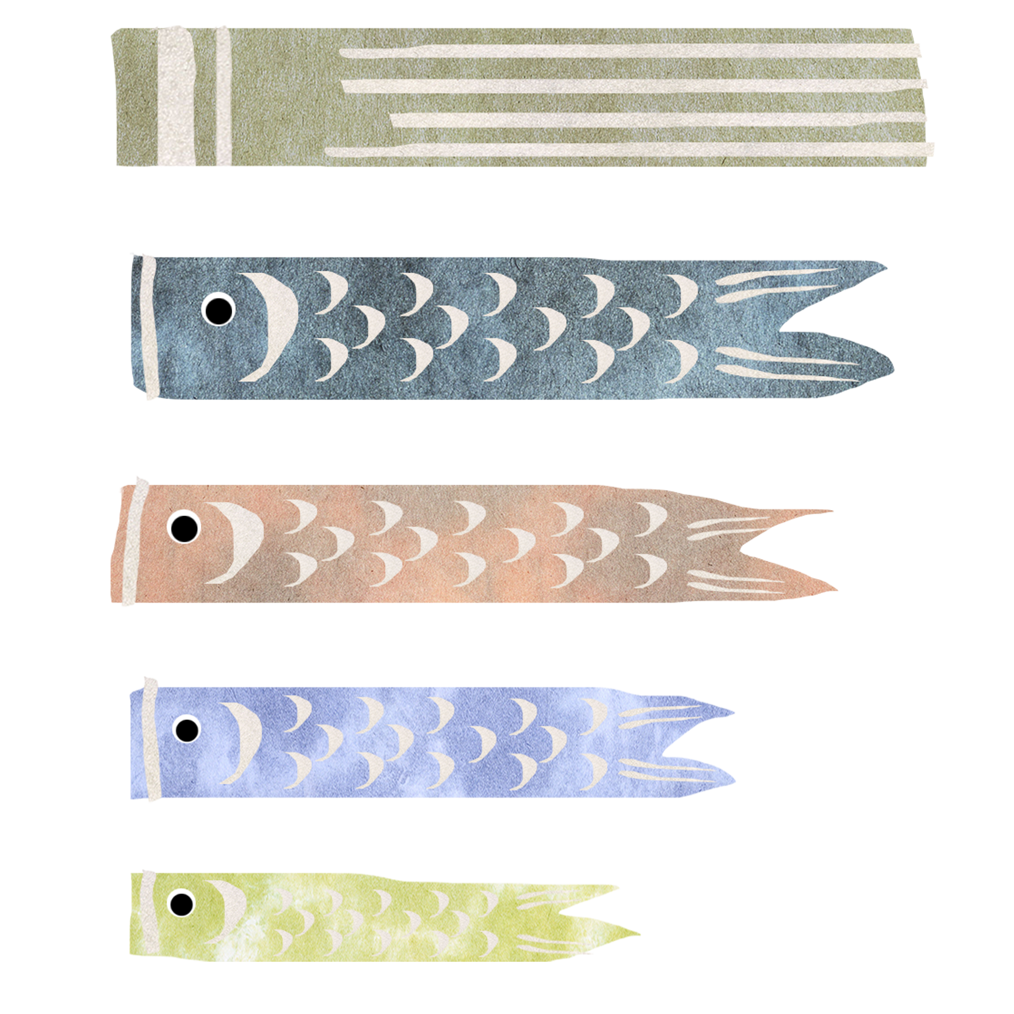 和紙で作った鯉のぼりのイラスト イラスト素材館