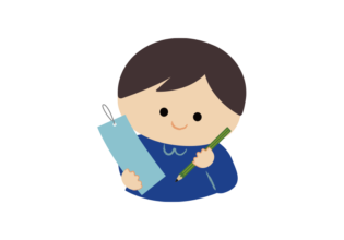 短冊に願いを書く男の子