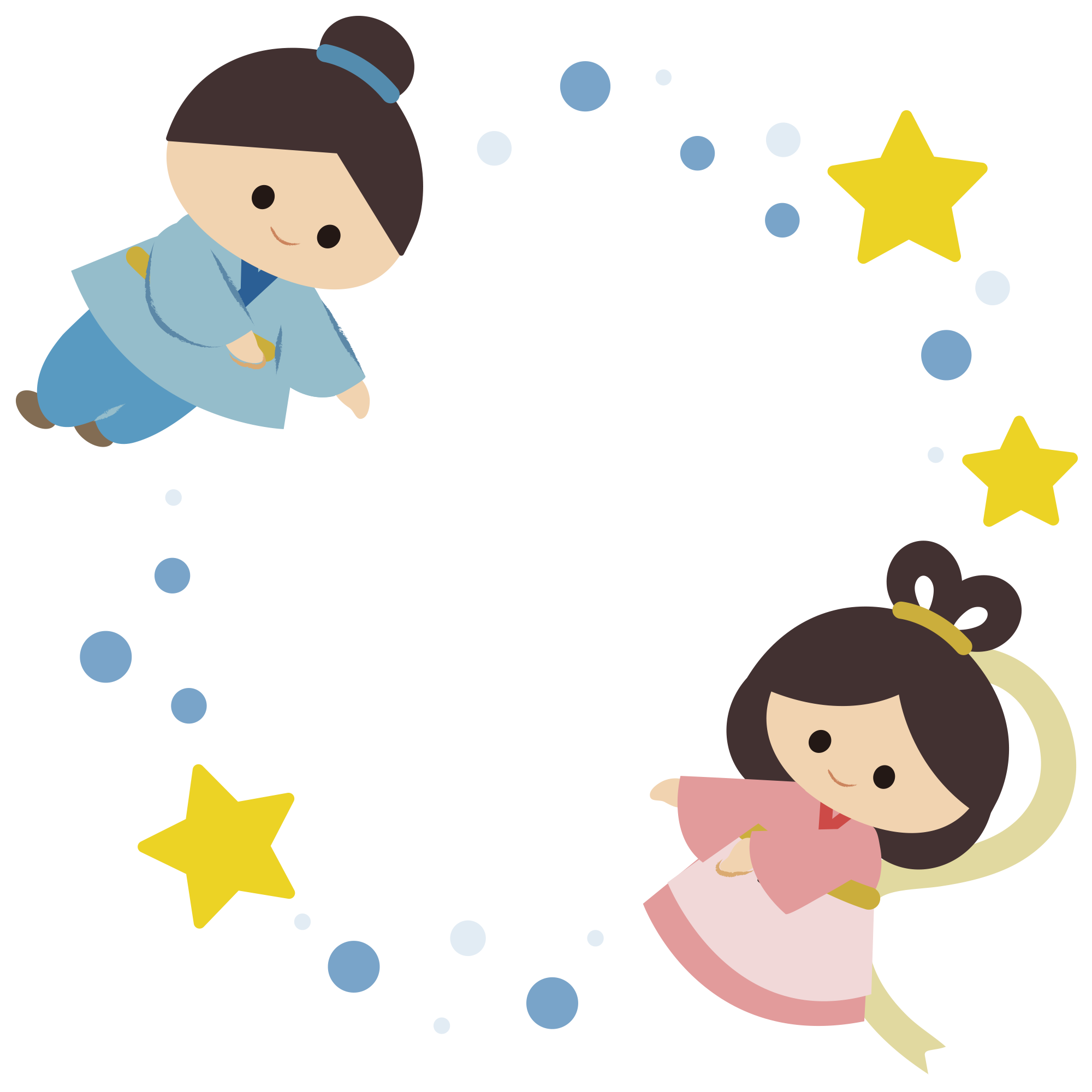 星空と織姫 彦星のイラスト イラスト素材館