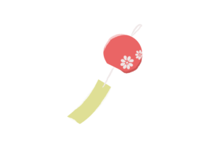 風に揺れる赤い風鈴