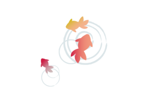 優雅に泳ぐ金魚のイラスト