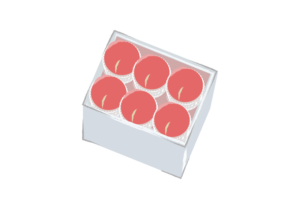 化粧箱に入った桃のイラスト