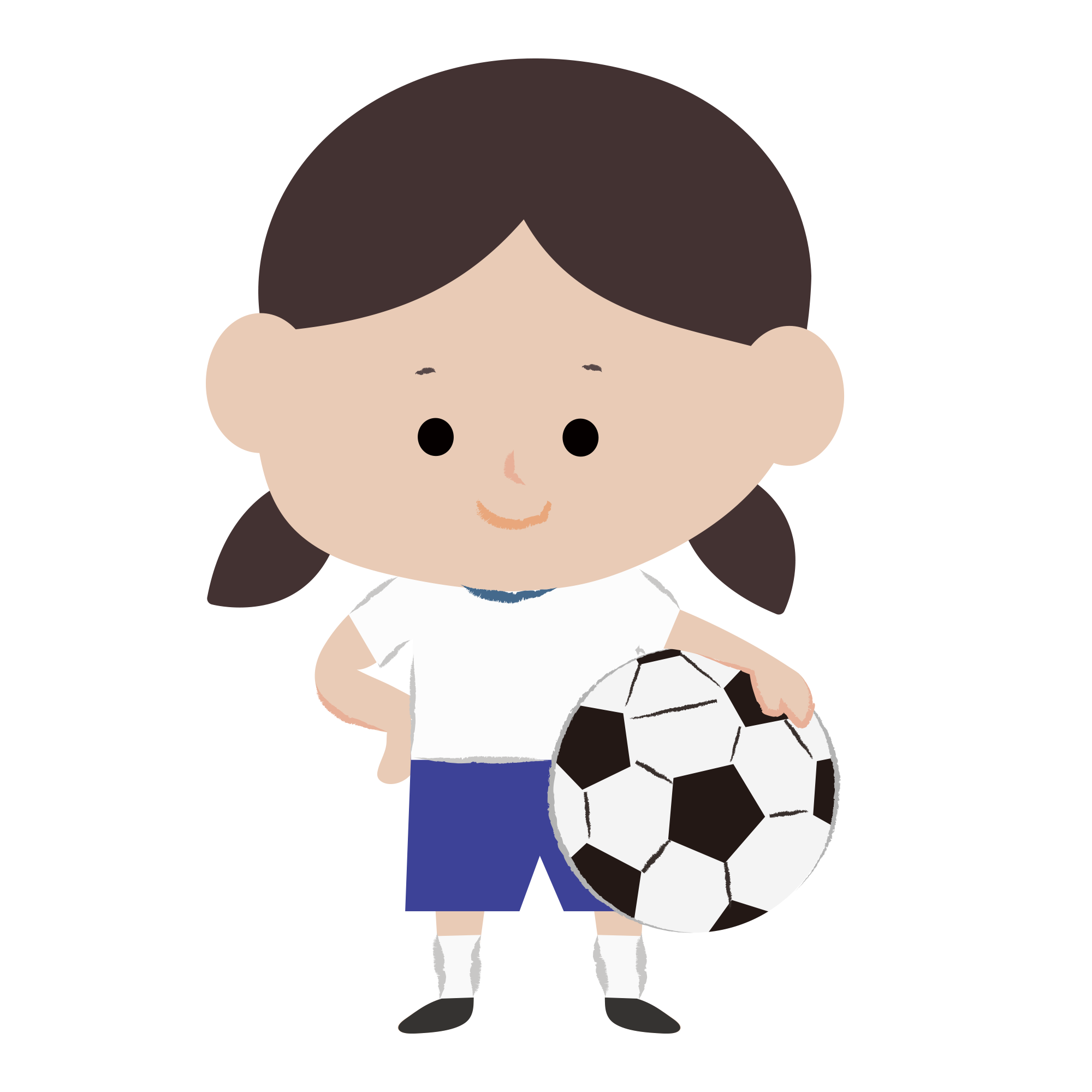 サッカーボールを持つ女の子 イラスト素材館