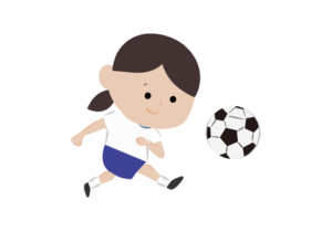 サッカーボールを蹴る女の子