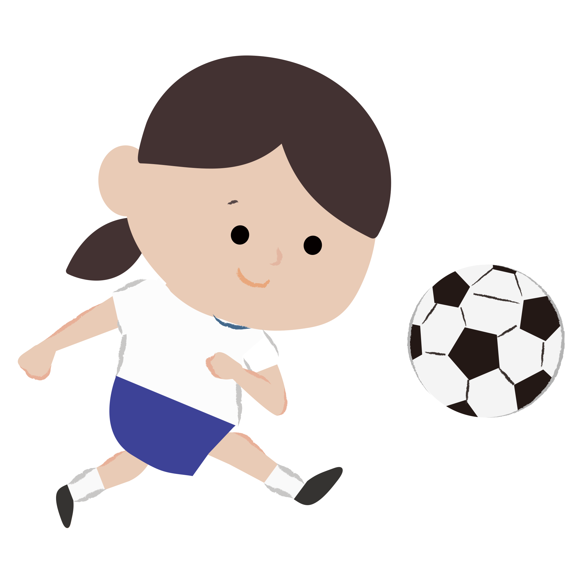 サッカーボールを蹴る女の子 イラスト素材館