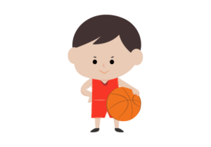 バスケットボールを持った男の子
