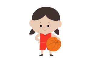 バスケットボールを持った女の子
