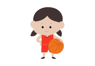 バスケットボールを持った女の子 イラスト素材館