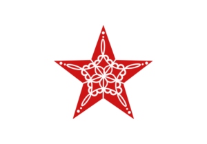 ガーリー模様の赤い星