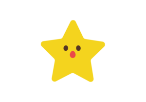 口を開けた星のイラスト