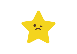 片目を閉じた星のイラスト