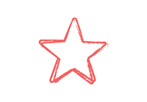 線画で描いた赤い星