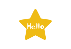 Helloの文字を入れた星