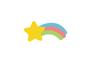 カラフルな流れ星