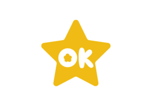 OKの文字を書いた星