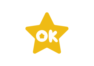 OKの文字を書いた星