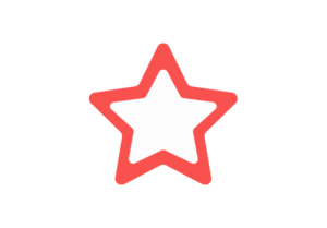 赤い線で描いた星