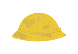 汚れた通学帽子のイラスト