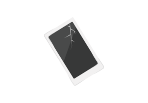 画面が割れたスマートフォン