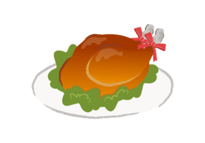 お皿に盛られたクリスマスチキン