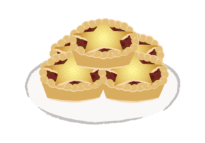 お皿に重ねたミンスパイ