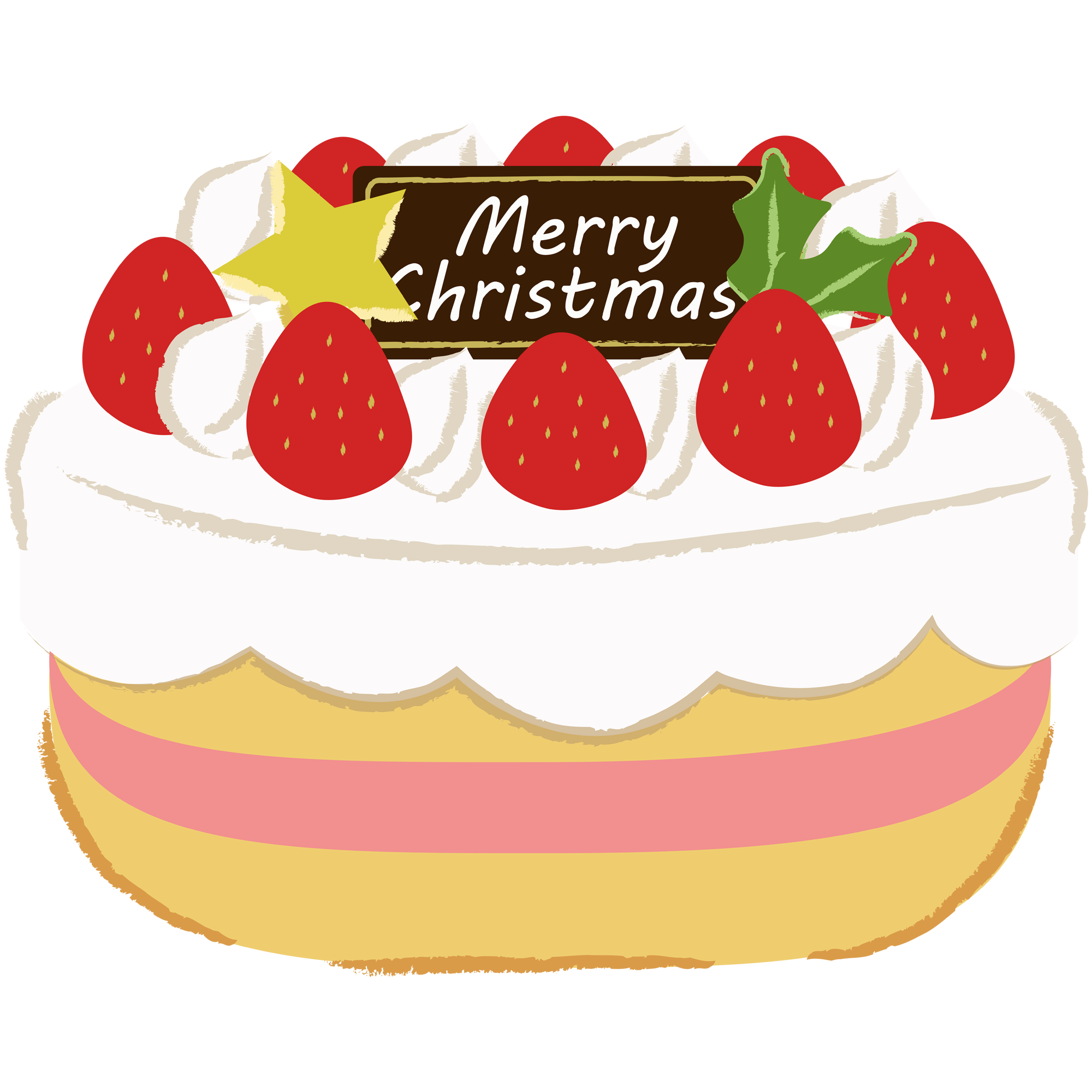 いちごを載せたクリスマスケーキのイラスト イラスト素材館