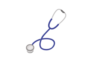 ダイヤフラム面を上にした聴診器